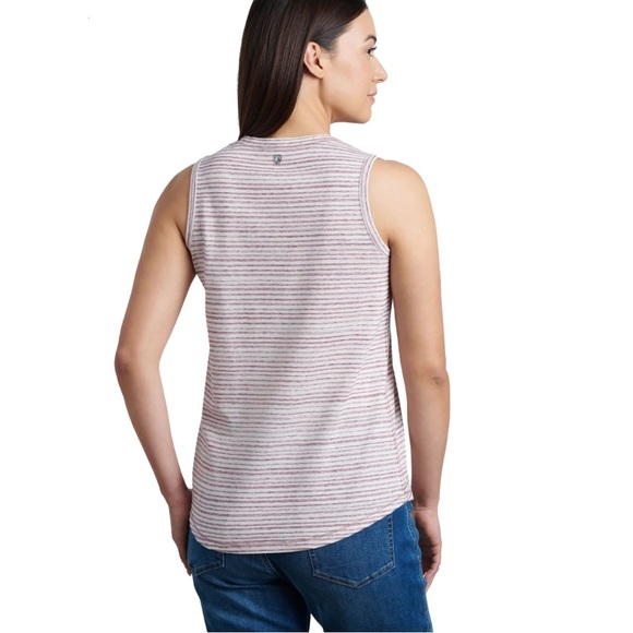 Kuhl Aria Striped Hiking Casual V Neck Tank Top - Picture 2 of 8